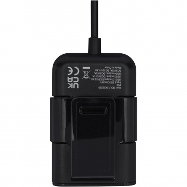 Logotrade promotional giveaways photo of: Pilot dual car charger with QC 3.0 dual back seat extended charger