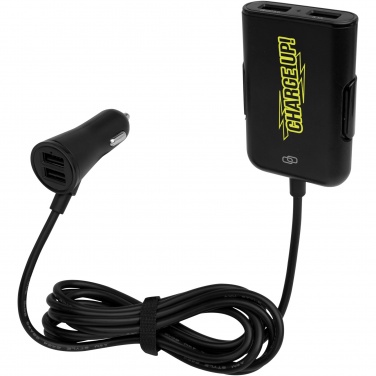 Logo trade corporate gift photo of: Pilot dual car charger with QC 3.0 dual back seat extended charger