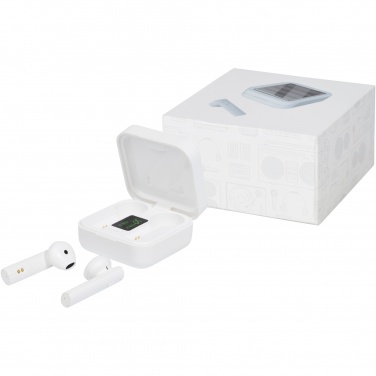 Logo trade promotional giveaways picture of: Tayo solar charging TWS earbuds 