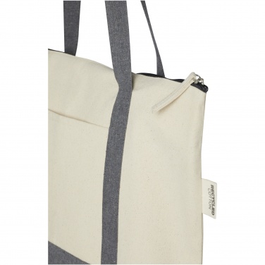 Logotrade promotional merchandise picture of: Repose 320 g/m² recycled cotton zippered tote bag 10L