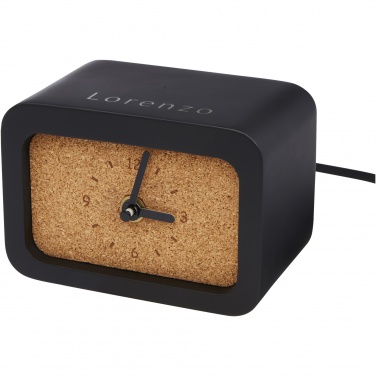 Logo trade corporate gift photo of: Momento wireless limestone charging desk clock