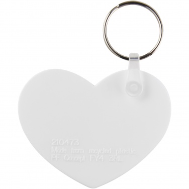 Logo trade business gift photo of: Tait heart-shaped recycled keychain