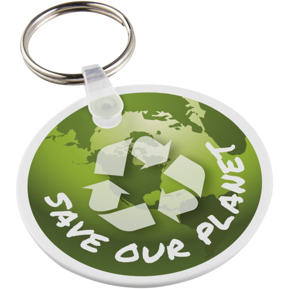 Logotrade promotional item image of: Tait circle-shaped recycled keychain