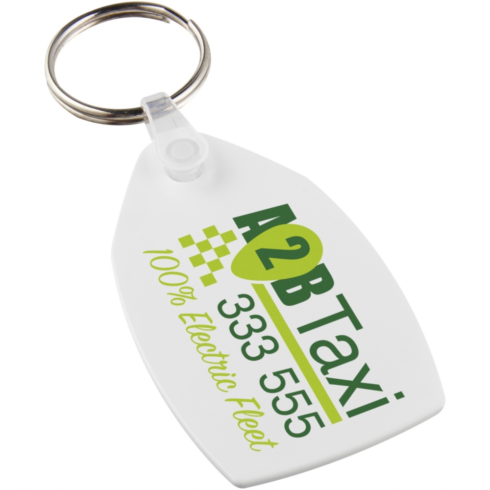 Logo trade promotional merchandise photo of: Tait rectangular-shaped recycled keychain