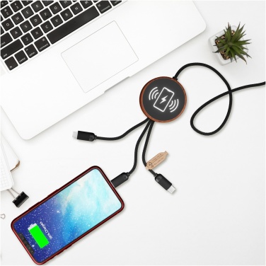 Logotrade corporate gifts photo of: SCX.design C40 5-in-1 rPET light-up logo charging cable and 10W charging pad