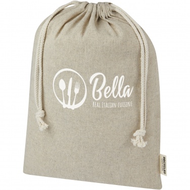 Logo trade promotional gifts image of: Pheebs 150 g/m² GRS recycled cotton gift bag large 4L