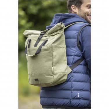 Logotrade promotional giveaway image of: Joey 15” GRS recycled canvas rolltop laptop backpack 15L