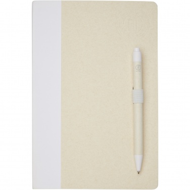 Logotrade promotional product image of: Dairy Dream A5 size reference recycled milk cartons notebook and ballpoint pen set