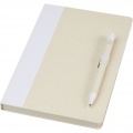 Dairy Dream A5 size reference recycled milk cartons notebook and ballpoint pen set, White