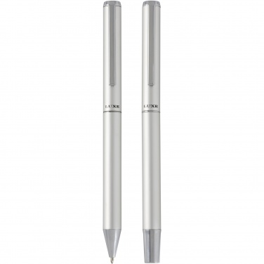 Logotrade promotional item image of: Lucetto recycled aluminium ballpoint and rollerball pen gift set