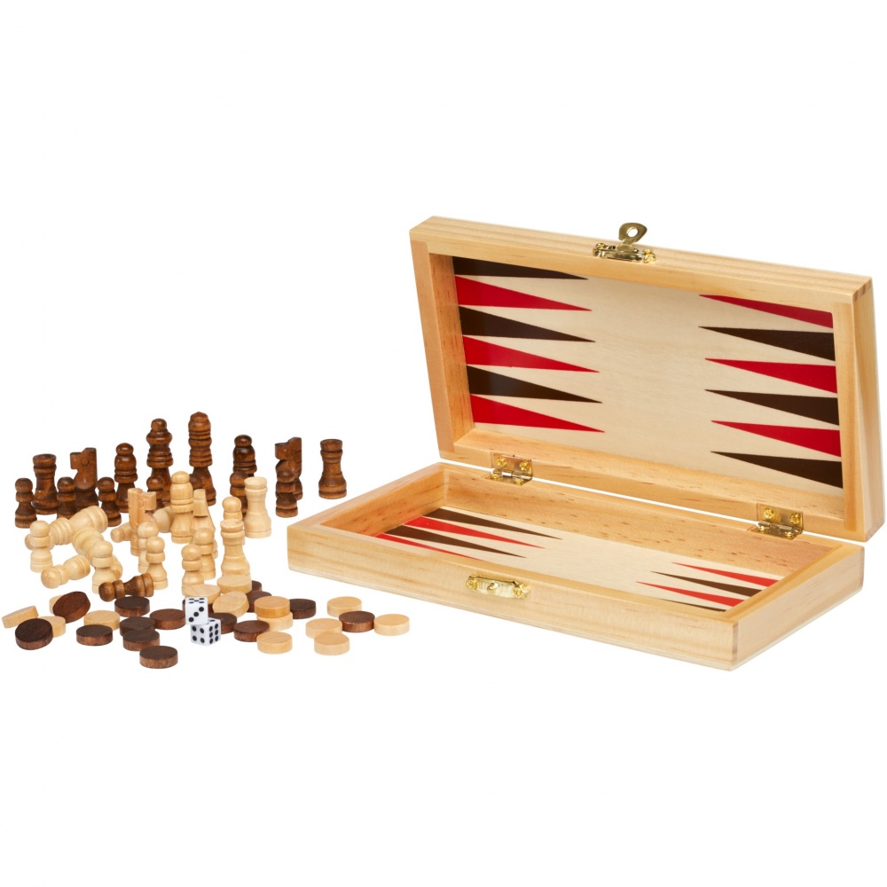 Logotrade promotional merchandise photo of: Mugo 3-in-1 wooden game set