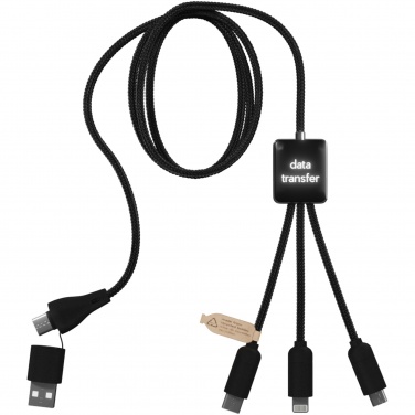 Logo trade business gifts image of: SCX.design C45 5-in-1 rPET charging cable with data transfer