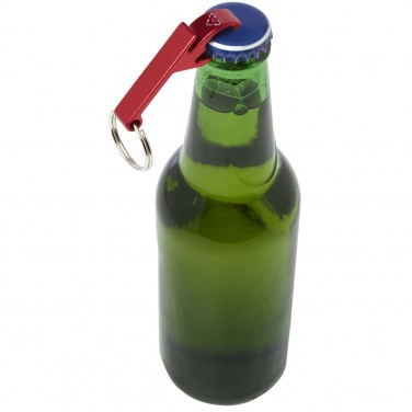 Logo trade business gift photo of: Tao RCS recycled aluminium bottle and can opener with keychain 