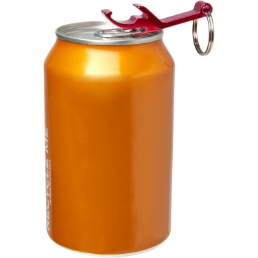 Logo trade promotional gifts picture of: Tao RCS recycled aluminium bottle and can opener with keychain 