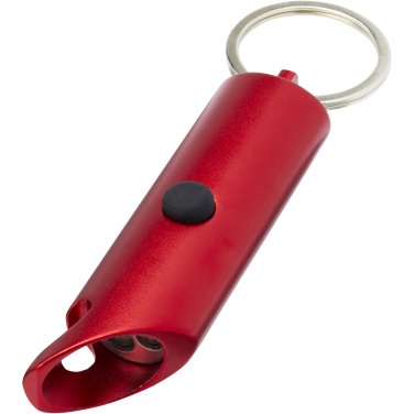 Logotrade promotional product image of: Flare RCS recycled aluminium IPX LED light and bottle opener with keychain