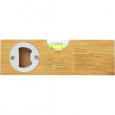 Logo trade promotional product photo of: Flush bamboo spirit level with bottle opener
