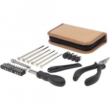 Logotrade advertising products photo of: Spike 24-piece RCS recycled plastic tool set with cork pouch