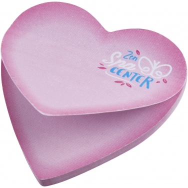 Logo trade promotional merchandise photo of: Sticky-Mate® heart-shaped recycled sticky notes