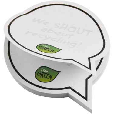 Logo trade corporate gifts image of: Sticky-Mate® speech bubble-shaped recycled sticky notes