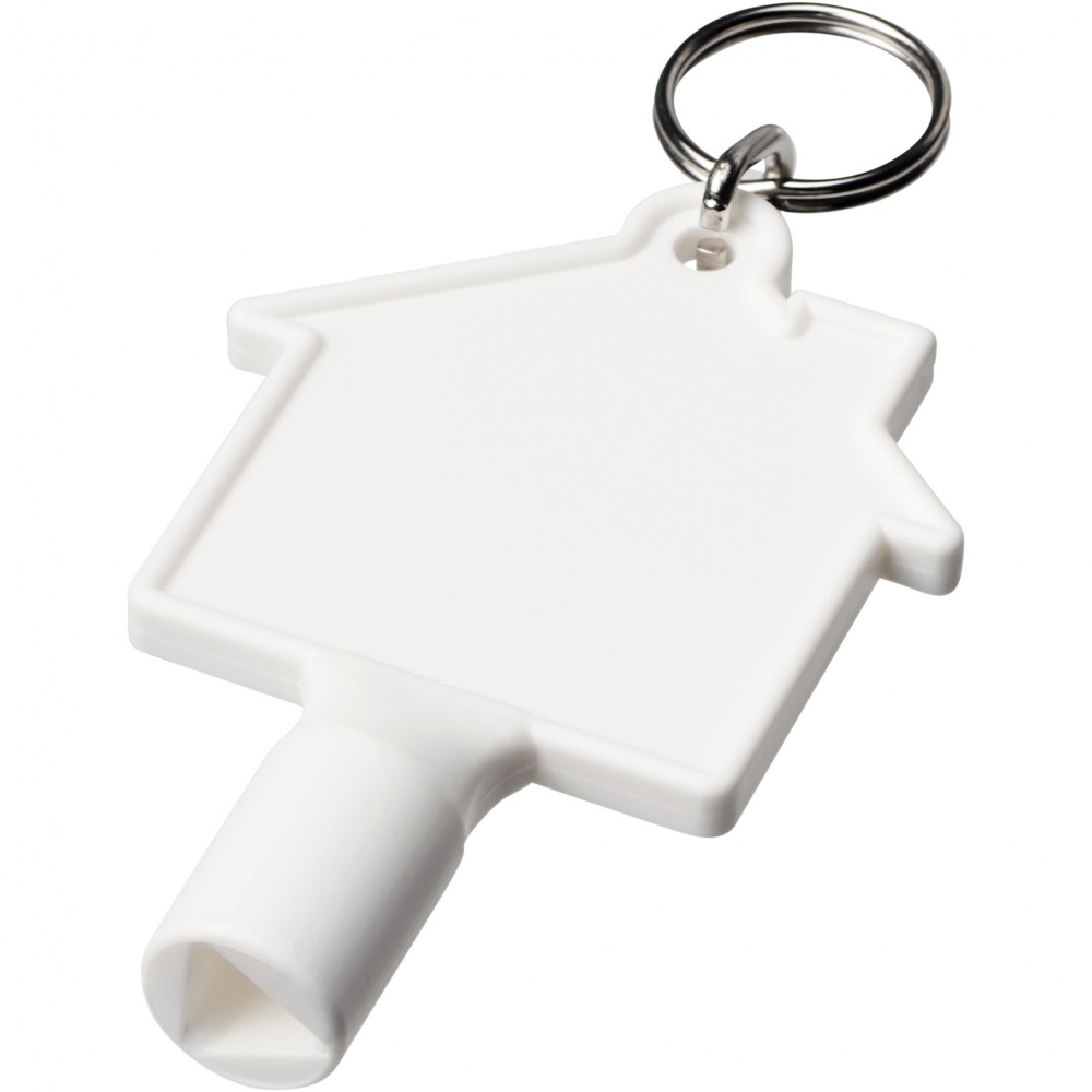 Logo trade promotional item photo of: Maximilian house-shaped recycled utility key keychain