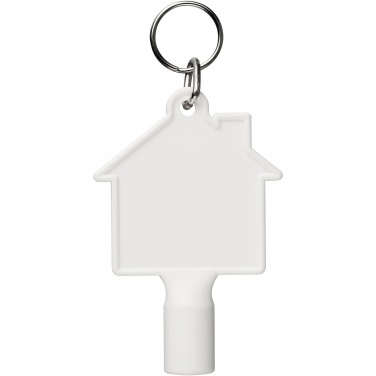 Logo trade advertising product photo of: Maximilian house-shaped recycled utility key keychain