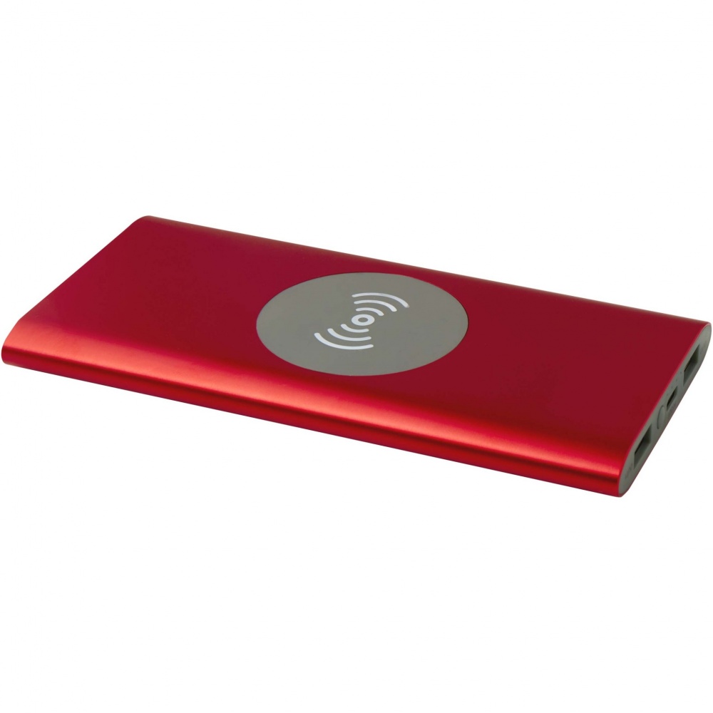 Logo trade promotional giveaways image of: Juice 8000 mAh Type-C recycled aluminium wireless power bank