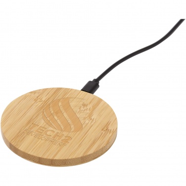 Logo trade business gift photo of: Essence 15W bamboo wireless charging pad