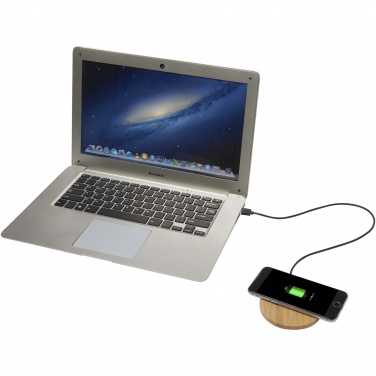 Logotrade promotional item image of: Essence 15W bamboo wireless charging pad