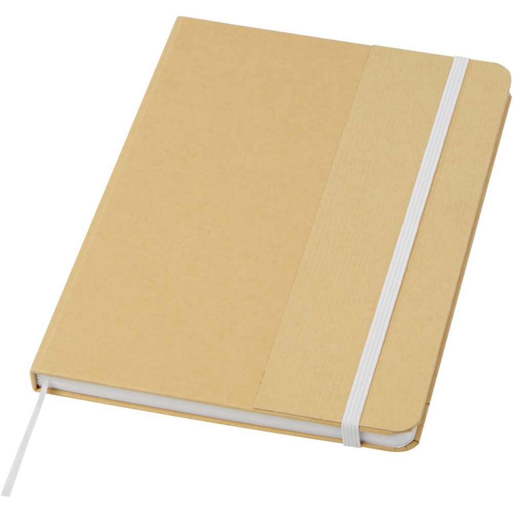 Logo trade promotional items image of: Nelida A5 recycled cardboard hard cover notebook