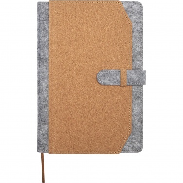 Logotrade promotional giveaway picture of: Viviana A5 recycled felt and cork notebook