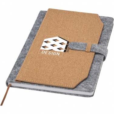 Logotrade corporate gift image of: Viviana A5 recycled felt and cork notebook