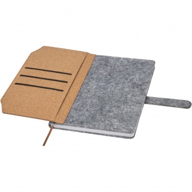 Logo trade business gift photo of: Viviana A5 recycled felt and cork notebook