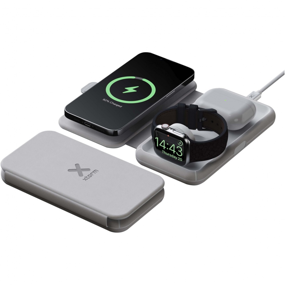 Logotrade corporate gift image of: Xtorm XWF31 15W foldable 3-in-1 wireless travel charger