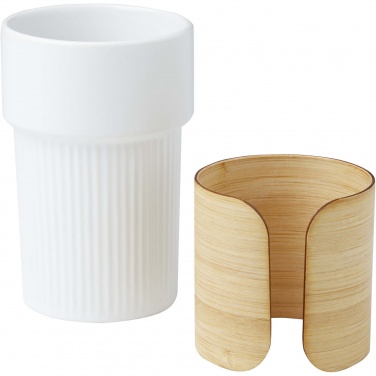 Logo trade promotional items image of: Tumbler Fika 340 ml with bamboo sleeve