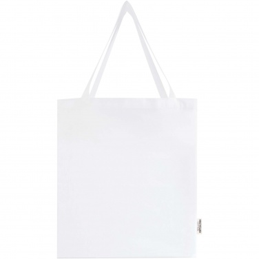 Logo trade business gifts image of: Madras 140 g/m² GRS recycled cotton gusset tote bag