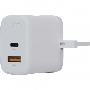 Logo trade promotional merchandise photo of: Xtorm XEC067G GaN² Ultra 67W wall charger - UK plug