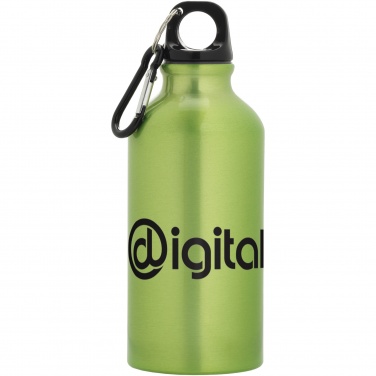 Logo trade promotional gift photo of: Oregon 400 ml aluminium water bottle with carabiner