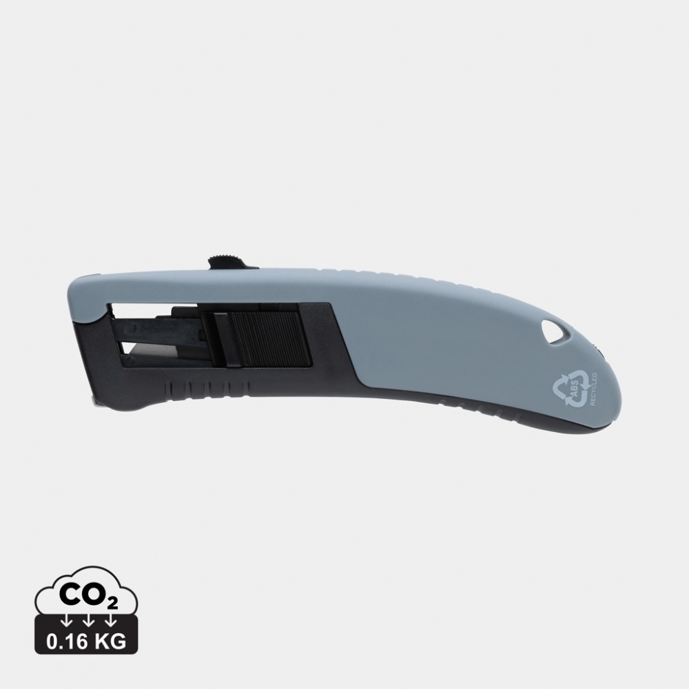 Logotrade advertising products photo of: RCS certified recycled plastic Auto retract safety knife