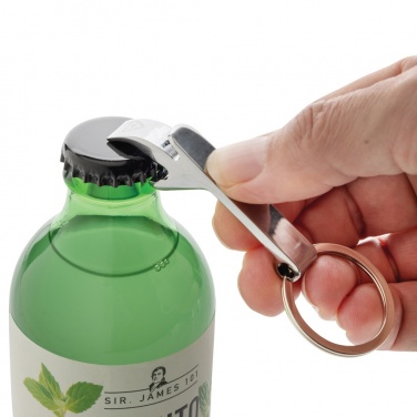 Logo trade promotional giveaway photo of: RCS recycled zinc alloy bottle opener keychain