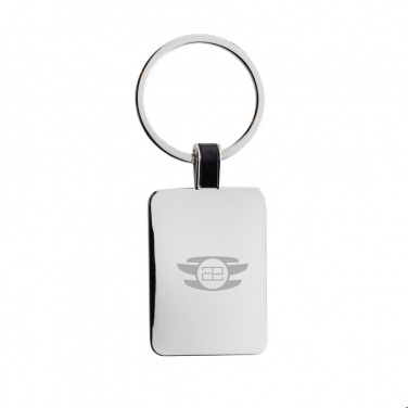 Logo trade advertising products picture of: RCS recycled zinc alloy rectangle keyring