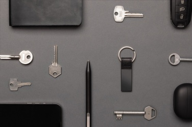 Logotrade corporate gift picture of: Luxury PU keychain RCS recycled zinc alloy