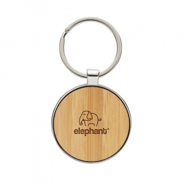 Logotrade corporate gift image of: RCS recycled zinc alloy round keychain with bamboo