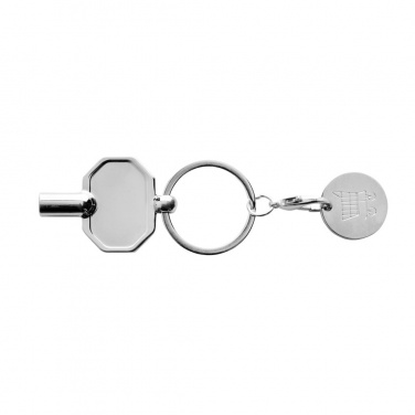 Logotrade promotional merchandise image of: RCS recycled zinc alloy radiator key keychain with coin