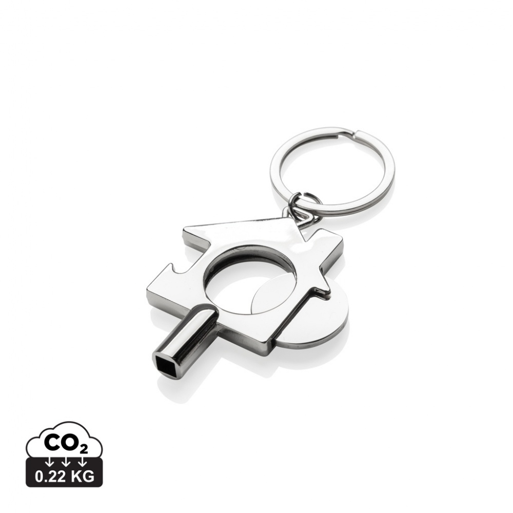 Logotrade promotional item picture of: RCS recycled zinc alloy 3 in 1 keychain