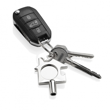 Logo trade corporate gifts image of: RCS recycled zinc alloy 3 in 1 keychain