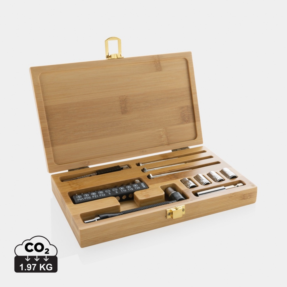 Logo trade corporate gifts picture of: Carvine 21 pcs bamboo tool set