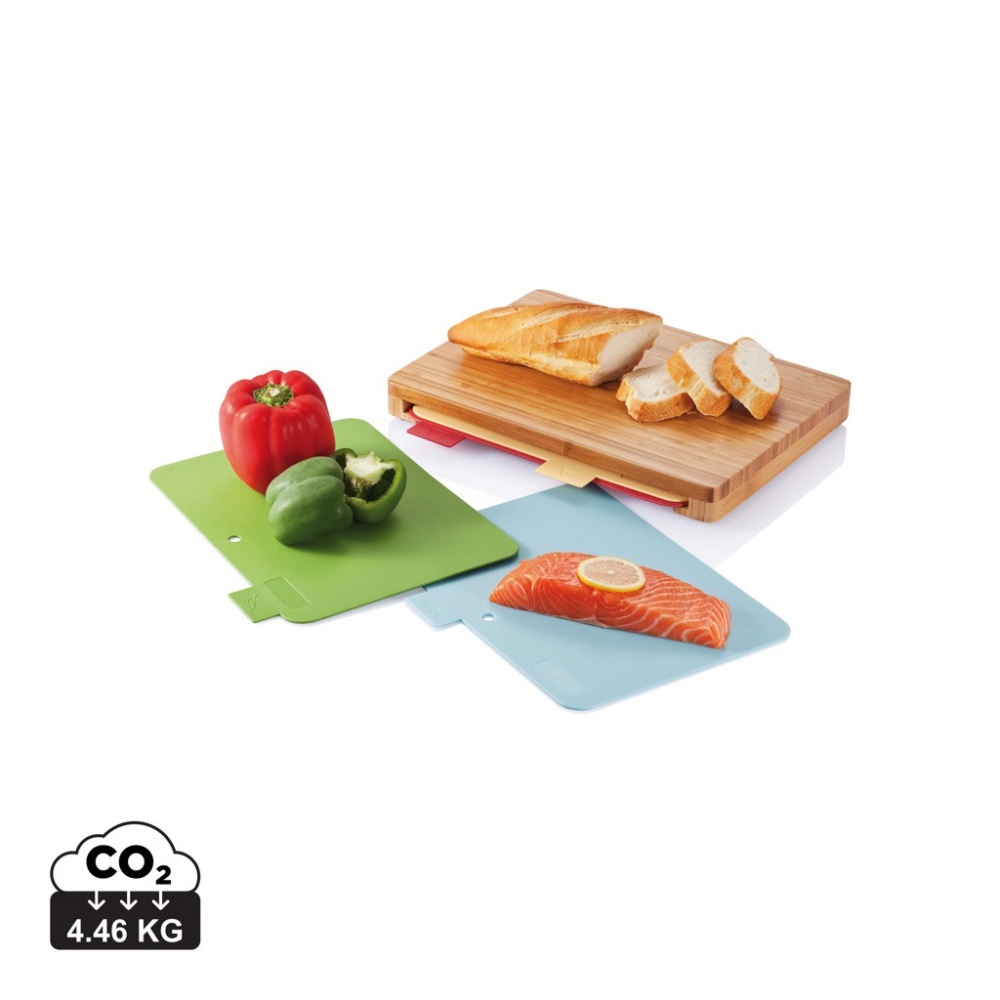 Logo trade promotional giveaways picture of: Cutting board with 4pcs hygienic boards
