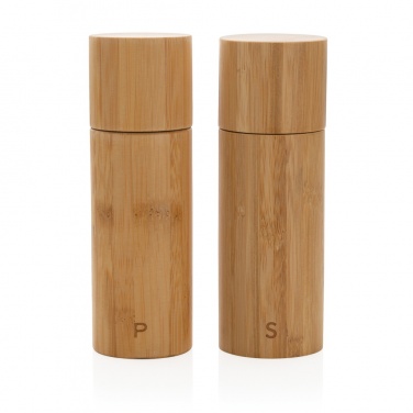 Logo trade business gifts image of: Ukiyo bamboo salt and pepper mill set
