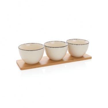 Logotrade promotional item image of: Ukiyo 3pc serving bowl set with bamboo tray