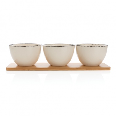 Logotrade promotional product image of: Ukiyo 3pc serving bowl set with bamboo tray